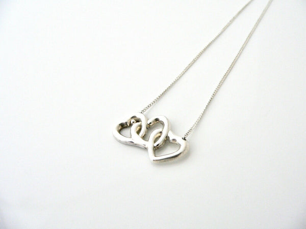 Tiffany & Co Silver Triple Heart Necklace Pendant 17.5 inch Chain Rare Gift Love