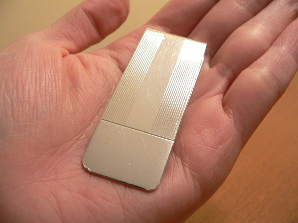 Tiffany & Co Silver Engine Turned Stripe Money Clip Holder Gift Love