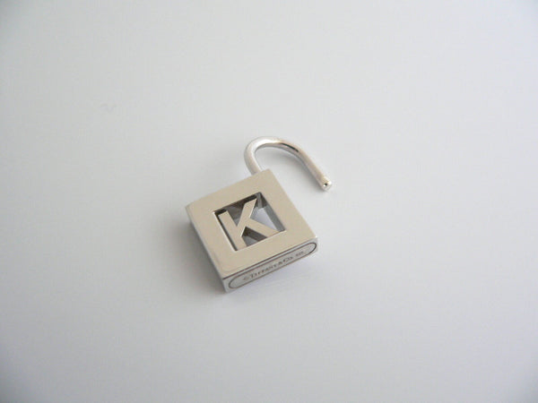 Tiffany & Co Silver Alphabet K Padlock Charm Pendant 4 Necklace Bracelet Gift