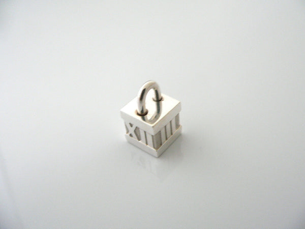 Tiffany & Co Silver Atlas Cube Padlock Pendant Charm 4 Necklace Bracelet Gift
