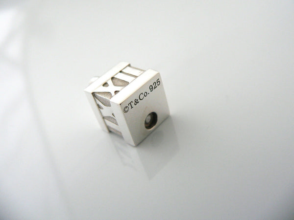 Tiffany & Co Silver Atlas Cube Padlock Pendant Charm 4 Necklace Bracelet Gift