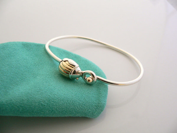 Tiffany & Co Bracelet Lucky Scarab Beetle Silver 18K Bangle Gift Pouch Love T Co