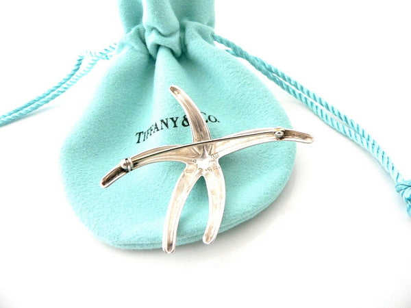 Tiffany & Co Starfish Pin Brooch Silver Gift Pouch Peretti Vintage Ocean Lover