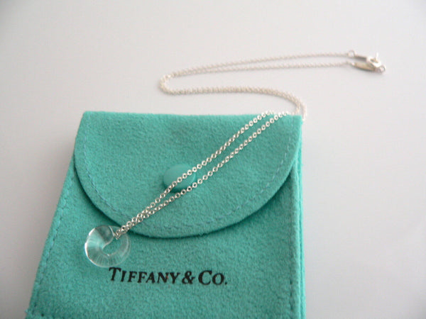 Tiffany & Co Silver Peretti Rock Crystal Eternal Circle Necklace Pendant Gift