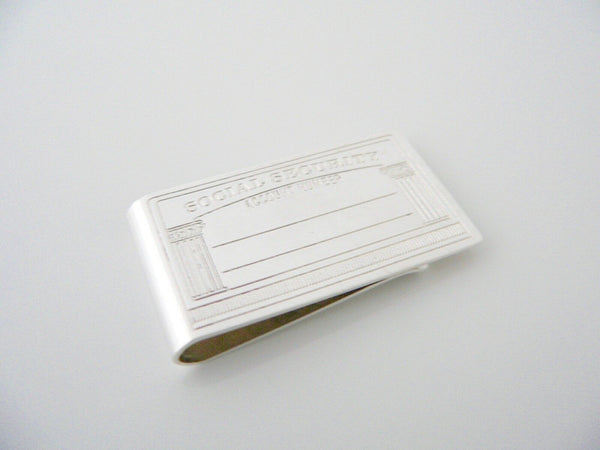 Tiffany & Co Silver Social Security Money Clip Moneyclip Holder Retirement Gift