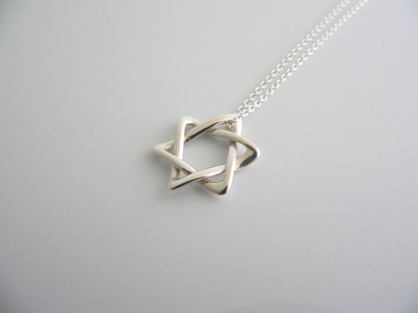 Tiffany & Co Peretti Silver Star of David Necklace Pendant Chain Rare Gift Love