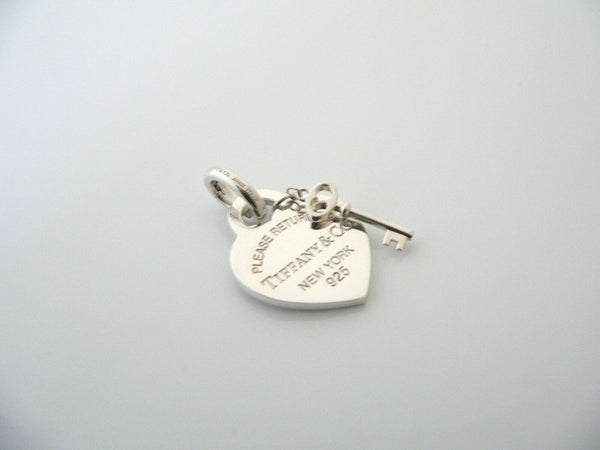 Tiffany & Co Silver Heart Key Charm 4 Necklace Bracelet Clasp Return to Gift