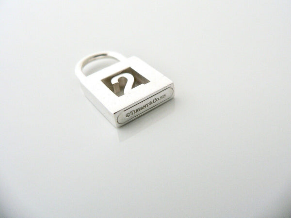 Tiffany & Co Silver Number Two 2 Padlock Pendant Charm Gift Love Personalized