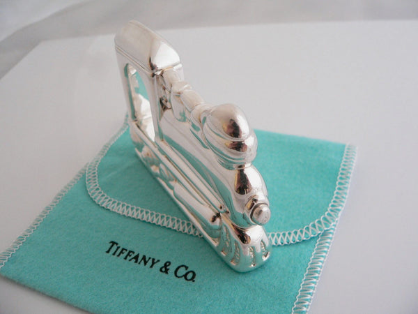 Tiffany & Co Train Rattle Silver Engine Toy Heirloom Baby Shower Gift Pouch Love