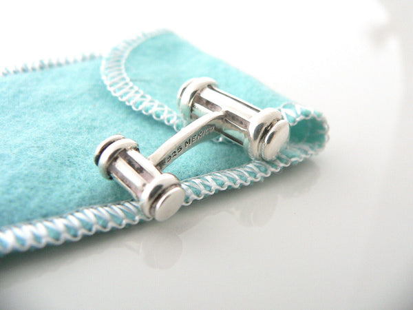 Tiffany & Col Silver Atlas Column Cufflinks Cuff Link Pouch Gift Rare Pouch Man