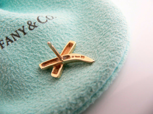 Tiffany & Co 18K Gold X Kiss Earrings Yellow Gold Studs Gift Pouch Love