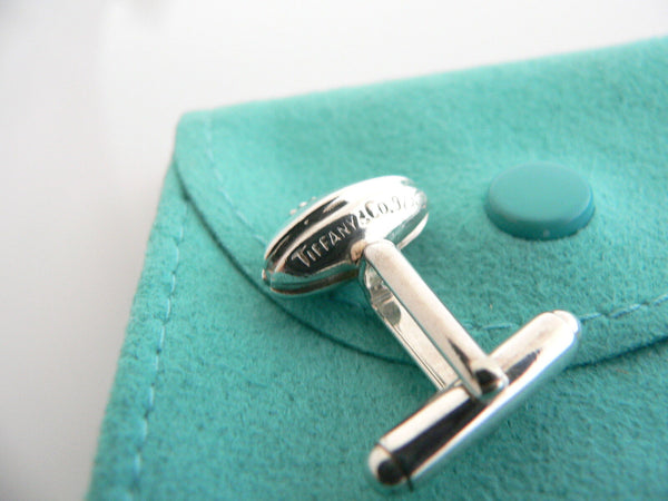 Tiffany & Co Silver Football Cuff Link Cufflink Rare Gift Pouch Sports Lover