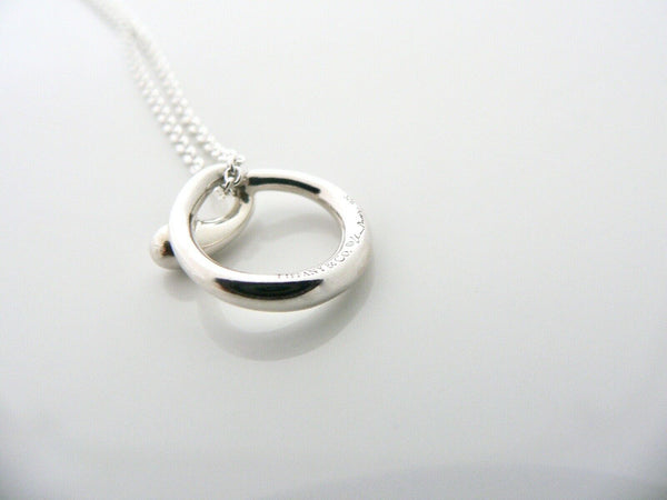 Tiffany & Co Silver Peretti Alphabet O Necklace Pendant 18 In Chain Medium Size