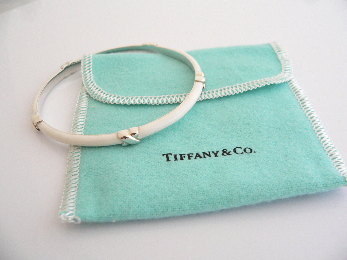 TIFFANY & CO SILVER SIGNATURE BRACELET PACKAGING BOX POUCH INCLUDED