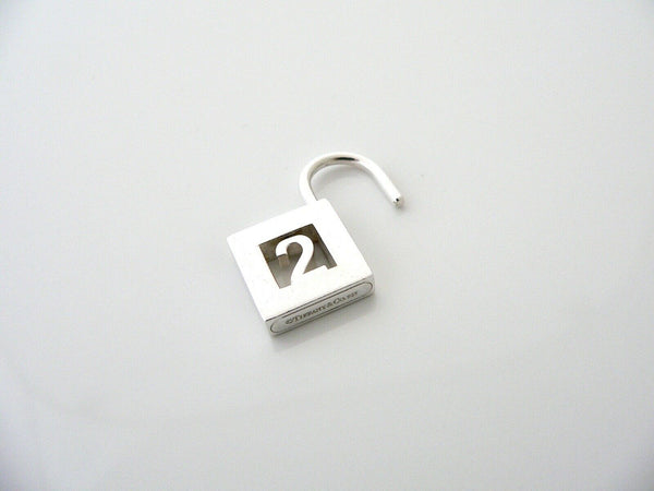 Tiffany & Co Silver Number Two 2 Padlock Pendant Charm Gift Love Personalized