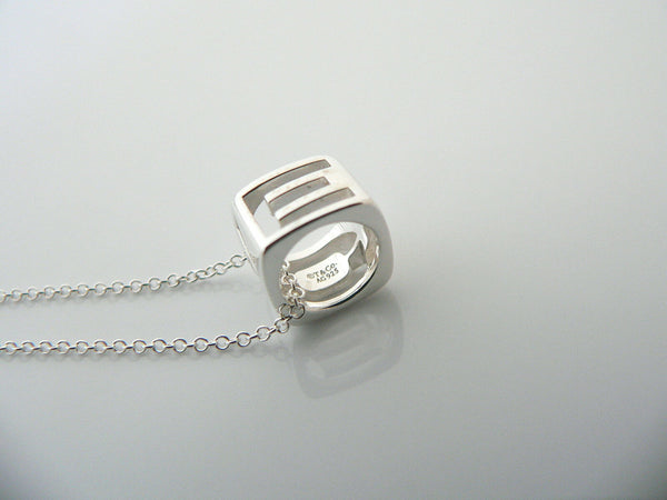 Tiffany & Co Silver LOVE Cube Necklace Pendant Charm ERA Gift