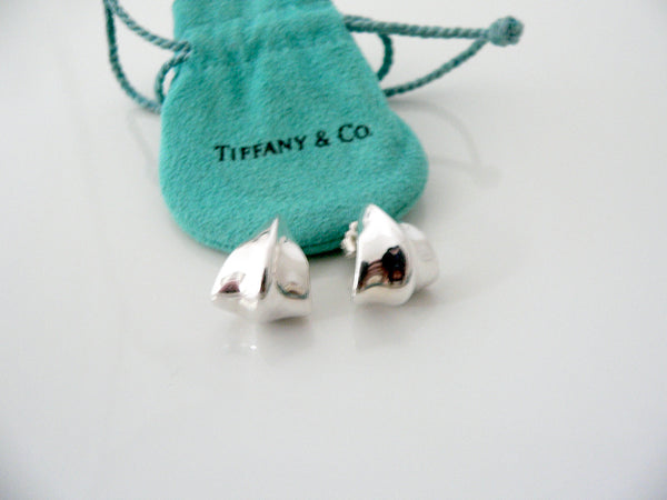 Tiffany & Co Leaf Earrings Nature Studs Silver Jewelry Pouch Garden Flower Lover