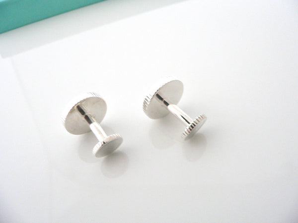 Tiffany & Co Silver Coin Edge Circle Cuff Link Cufflinks Man Gift Love Art