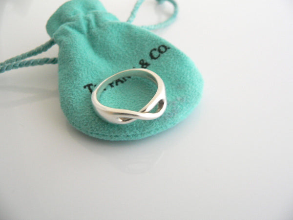 Tiffany & Co Silver Infinity Love Knot Ring Band Sz 5.5 Gift Pouch