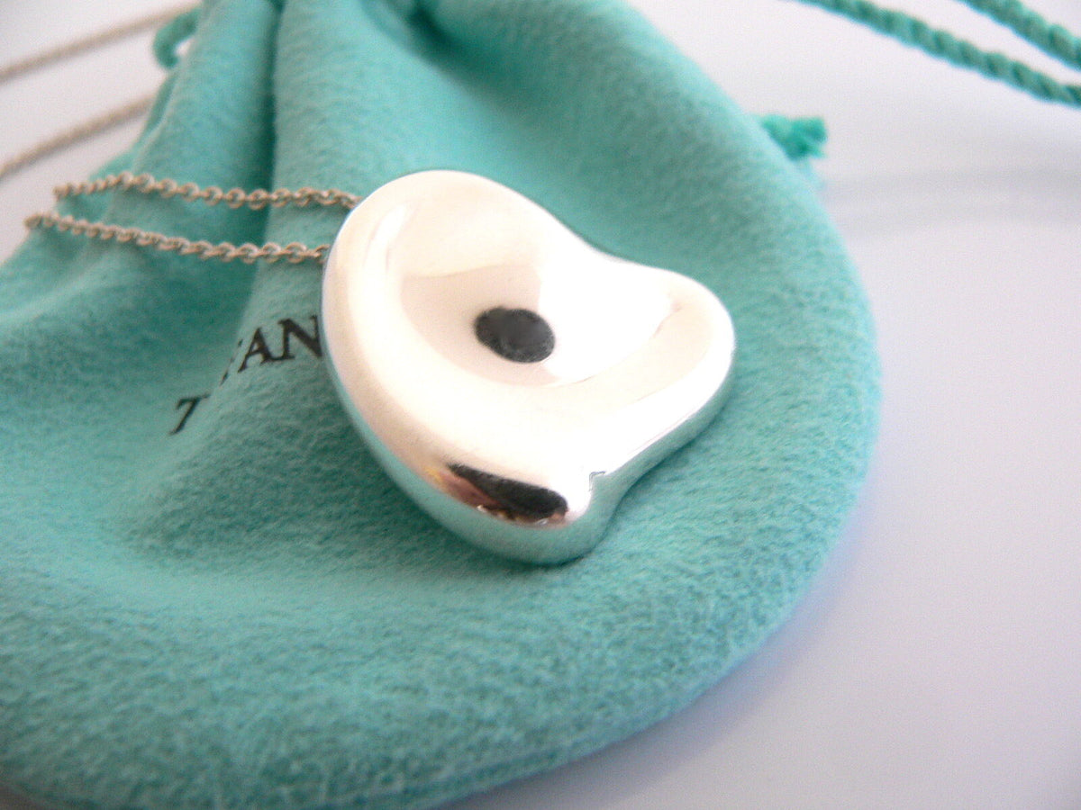 Tiffany Co Heart Necklace Peretti Silver Large Pendant 25 Inch