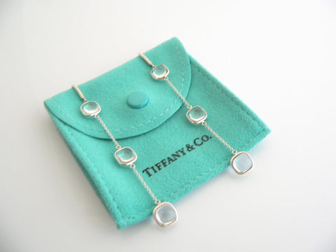 Tiffany & Co Silver Rock Crystal Dangling Dangle Earrings Gift Pouch Picasso