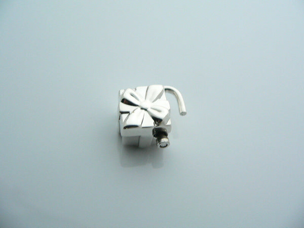 Tiffany & Co Silver Signature Gift Box Padlock Charm Pendant 4 Necklace Bracelet