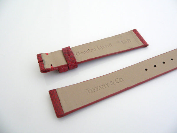 Tiffany & Co 15 MM Red Lizard Leather Textured Watch Strap Replacement Part