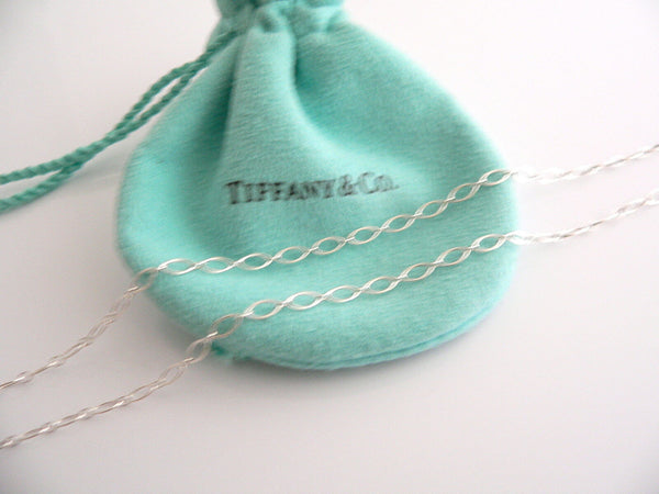 Tiffany Co Silver Diamond Blossom Key Necklace Pendant 24 inch Gift Love Pouch