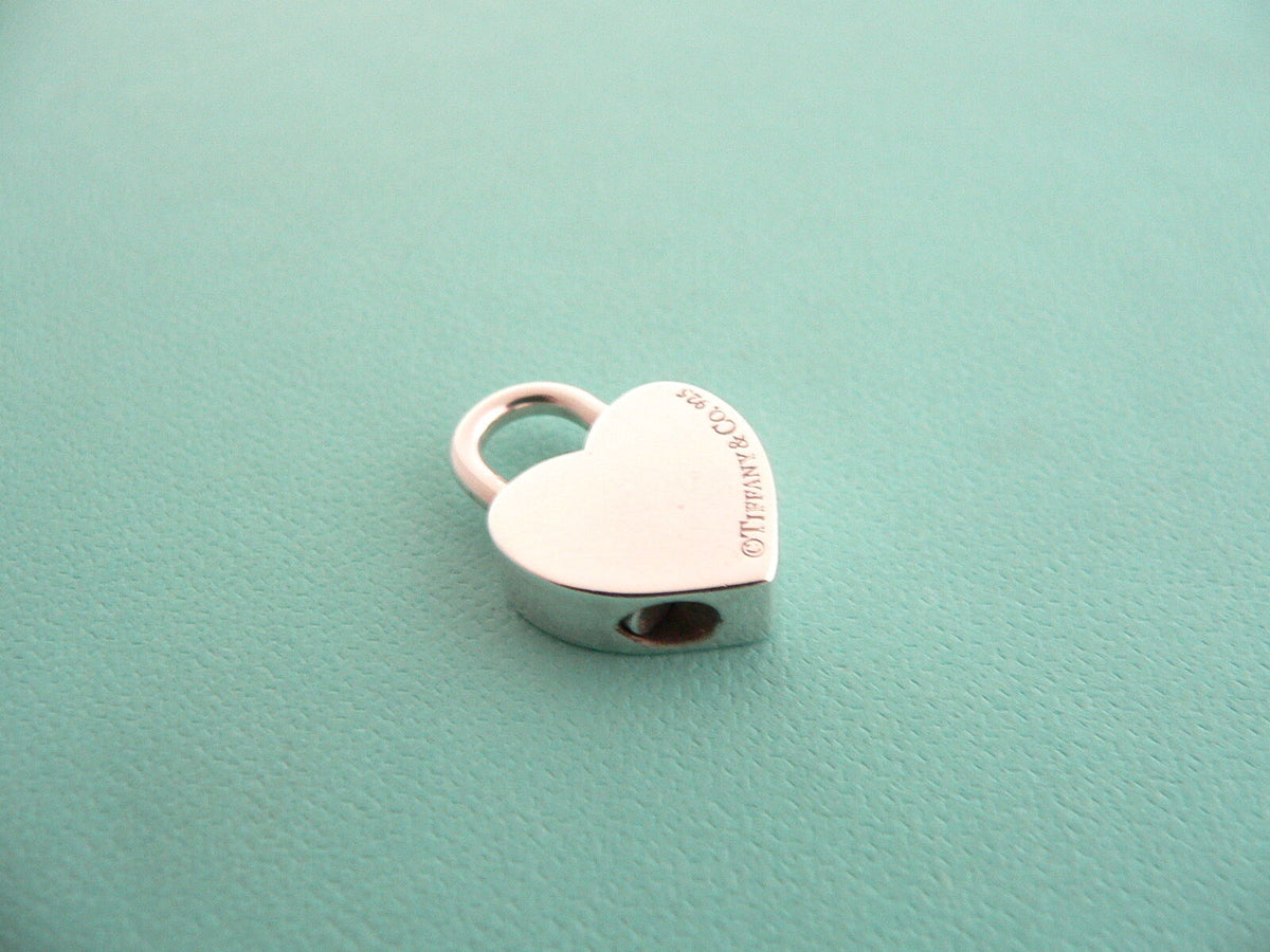 Tiffany Co Silver I LOVE YOU Heart Padlock Charm Pendant Gift