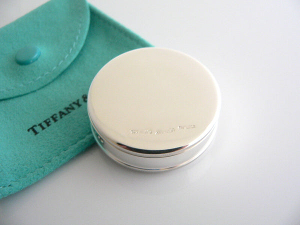 Tiffany & Co Silver Circle Weave Pill Box Case Container Gift Pouch
