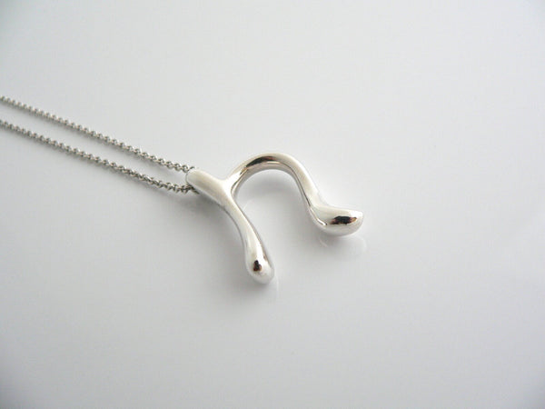 Tiffany & Co Silver Peretti Large Huge Alphabet N Necklace Pendant 20 Inch Gift