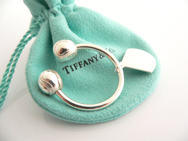 Tiffany & Co Silver Baseball Ball Diamond Key Ring Key Chain Keychain Gift Pouch