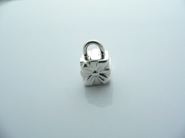 Tiffany & Co Silver Signature Gift Box Padlock Charm Pendant 4 Necklace Bracelet