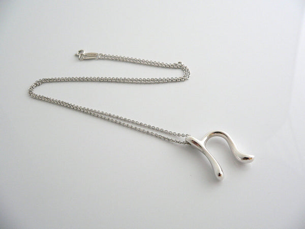 Tiffany & Co Silver Peretti Large Huge Alphabet N Necklace Pendant 20 Inch Gift