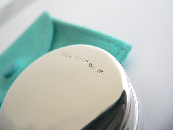 Tiffany & Co Silver Circle Weave Pill Box Case Container Gift Pouch