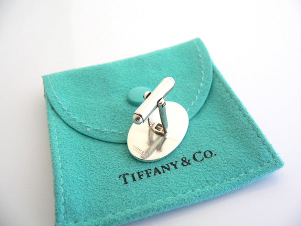 Tiffany & Co Tennis Cufflinks Silver Green White Enamel Cuff Link Gift Sport Art
