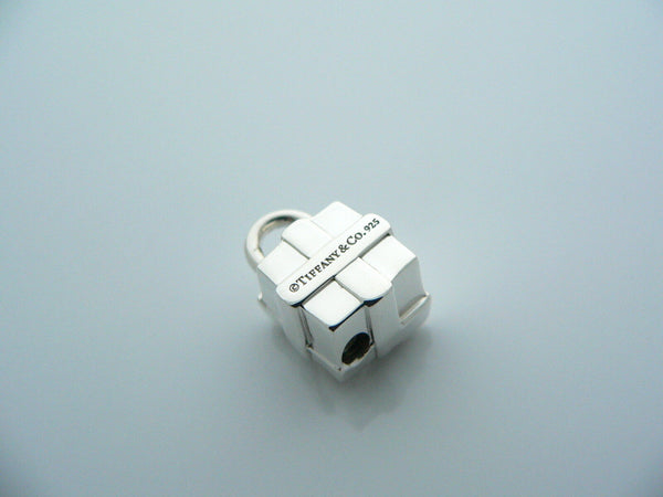 Tiffany & Co Silver Signature Gift Box Padlock Charm Pendant 4 Necklace Bracelet