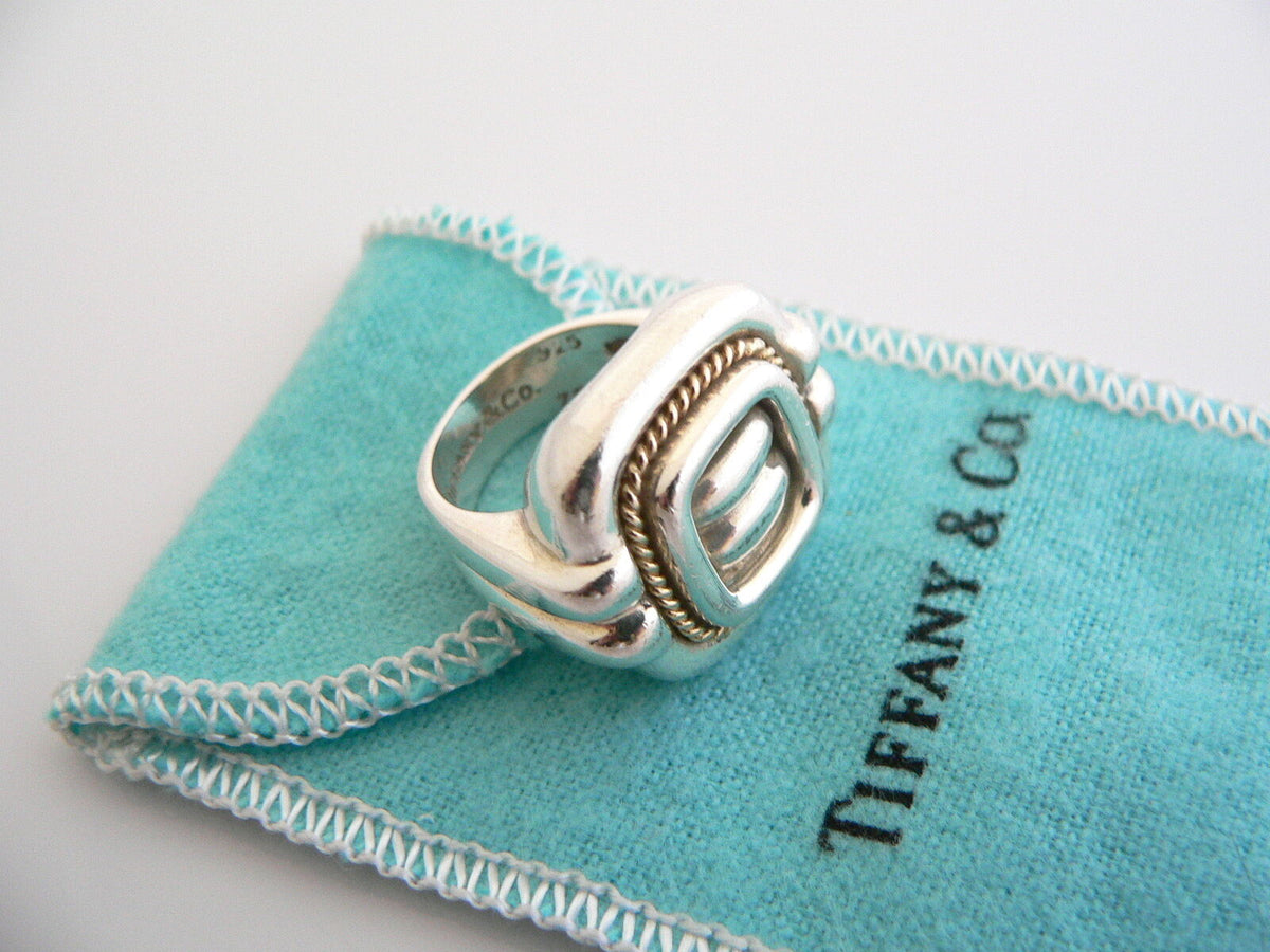 Tiffany Co Hardware Small Link Ring Diamond 18 K Pink Gold