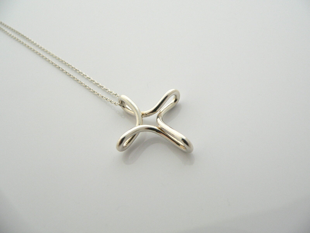 Tiffany silver cross outlet and chain