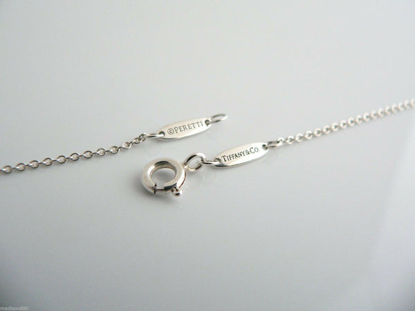 Silver bracelet with 'Tiffany & Co' clasp on a light gray background