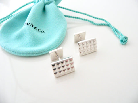 Tiffany & Co Rectangle Geometric Cufflinks Cuff Link Sterling Silver Man Jewelry Art Cool Classic