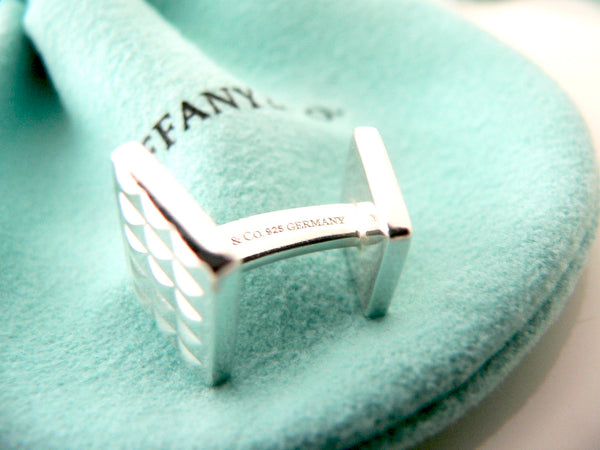 Tiffany & Co Rectangle Geometric Cufflinks Cuff Link Sterling Silver Man Jewelry Art Cool Classic