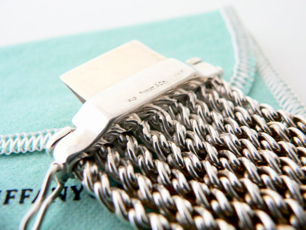 Tiffany & Co Silver 9 Nine Cable Rope Link Bracelet Bangle Gift Love Pouch