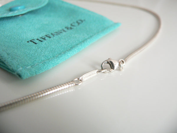 Tiffany & Co Silver Charm Necklace Crocodile Triangle Snake Chain Animal Silver Gift Pouch 18 Inch Long Chain