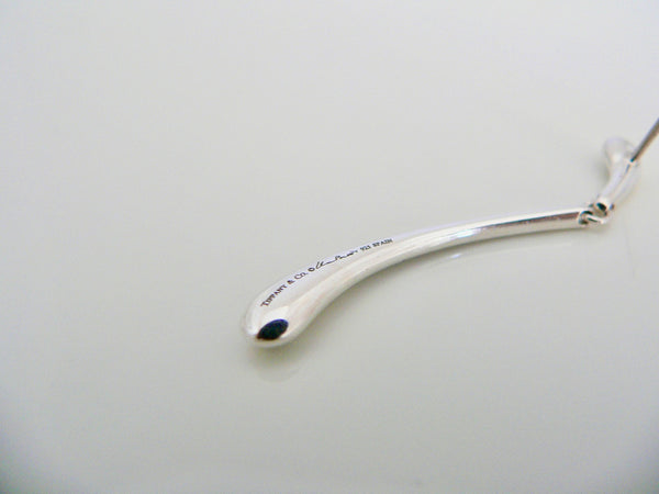 Tiffany & Co Silver Teardrop Earrings Peretti Dangling Dangle Tear Drop Gift Art