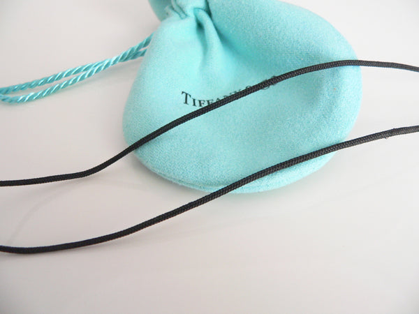 Tiffany & Co Peretti Large  Open Heart Necklace Pendant Silk Cord Large Silver Gift