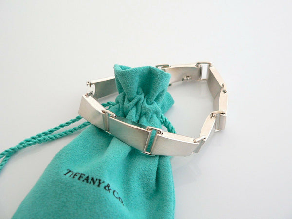 Tiffany & Co Silver Gehry Torque Link Bracelet Bangle 8.5 Inch Chain Gift Pouch