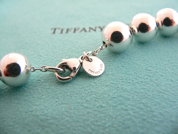 Tiffany & Co Silver 10 MM Ball Bead Necklace 30 In Chain Rare Gift Pouch Love