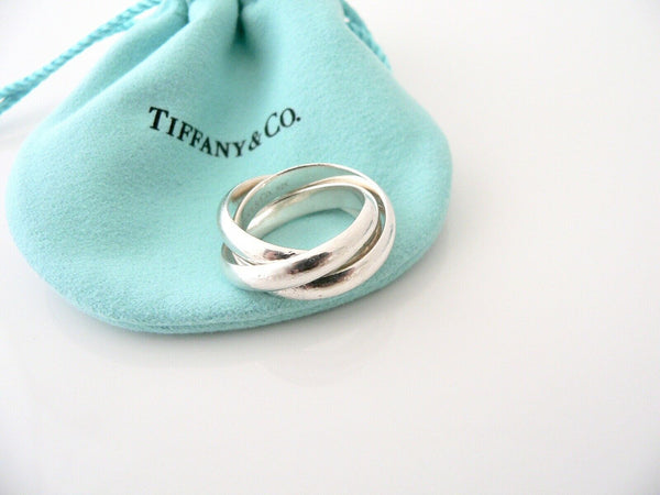 Tiffany & Co Silver Picasso Califfe Triple Rolli Ring Band Sz 7 Gift Pouch Love Sterling 925