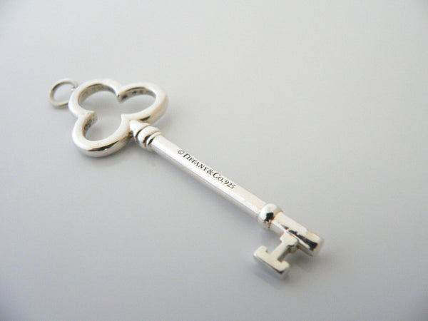 Tiffany & Co Silver Trefoil Key Pendant Charm 4 Necklace Bracelet Gift Love